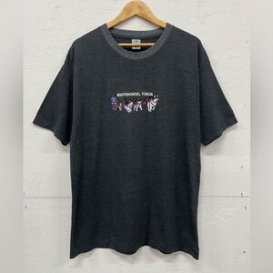 Vintage Whitehorse, Yukon Embroidered Dog Sledding Tee, Size XL